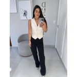 Wide leg elastano preta