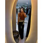 Calça risca de giz Luna preta