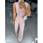 Macacão alfaiataria Zoe rosa claro