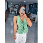 Blusa laço verde claro