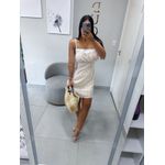 Vestido Lúcia bege/branco