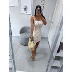 Vestido Lúcia bege/branco