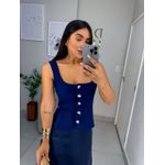 Colete modal azul marinho