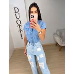 Camisa botões jeans