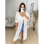 Blusa alongada chiffon branca