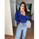 Blusa paetês azul royal