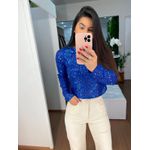 Blusa paetês azul royal