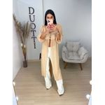 Blusa alongada chiffon bege 