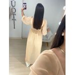 Blusa alongada chiffon bege 