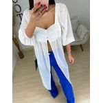 Blusa alongada chiffon branca