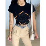 T-shirt estampada preta