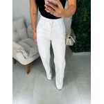 Wide leg elastano botões branca