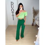 Calça flare alfaiataria verde