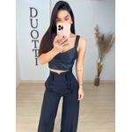 Cropped couro fake
