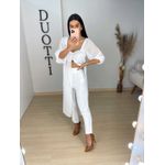 Blusa alongada chiffon branca