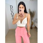 Cropped linho bege