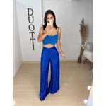 Calça paetê azul royal