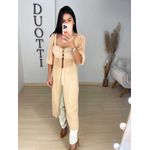 Blusa alongada chiffon bege 
