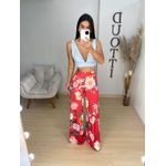 Pantalona vermelha floral