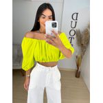 Cropped franzido lima