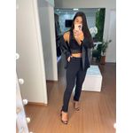 Cropped rendado preto