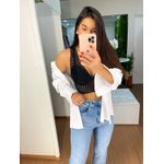 Cropped rendado preto
