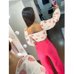 Cropped poá rosa