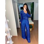 Blusa paetês azul royal