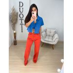 Cropped botões azul
