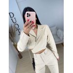 Cropped linho caqui 