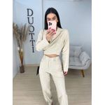 Cropped linho caqui 