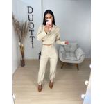 Cropped linho caqui 