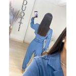 Cropped linho azul 
