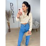 Cropped linho caqui 