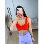 Cropped laço laranja avermelhado