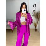 Kimono paetê pink
