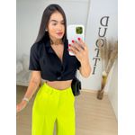 Cropped alfaiataria Lana preto