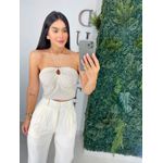 Cropped linho areia