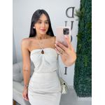 Cropped linho areia