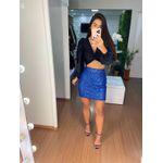 Saia paetê azul royal 