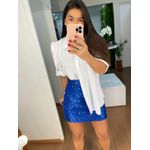 Saia paetê azul royal 