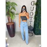 Cropped listrado preto