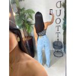 Cropped listrado preto