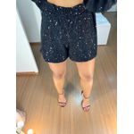 Short paetê preto
