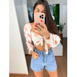 Cropped poá rosa