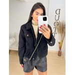 Short couro preto