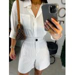 Short risca de giz branco 