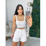 Cropped lurex prata