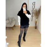 Short couro preto