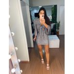 Vestido paetês prata 